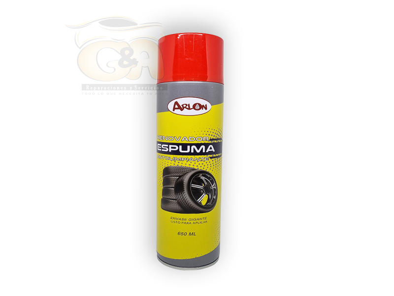 Renovador de neumáticos en espuma Arlon 650ml